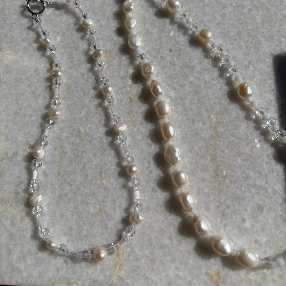 Genuine Pearl & Swarovski Crystal Beaded Necklace Bundle - Picture 6 of 6